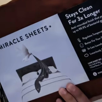 Miracle Sheets package received by Thomas C.
